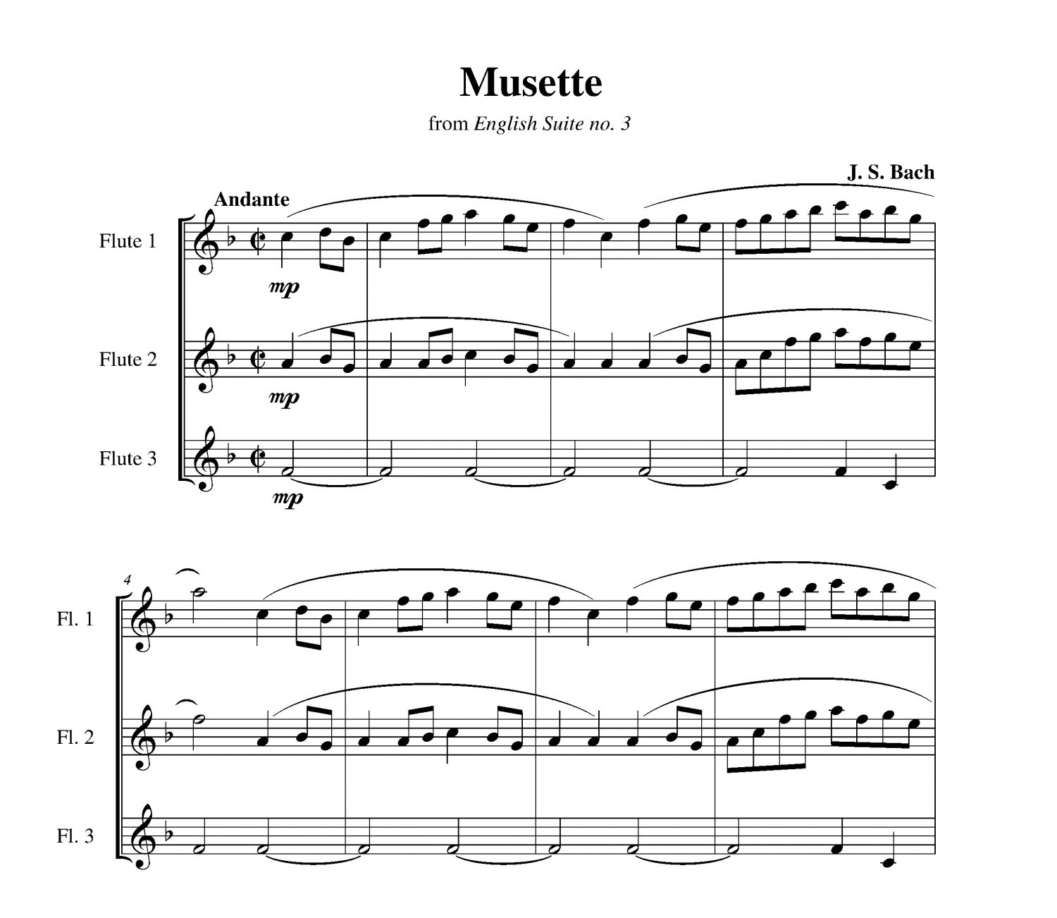 Bach Musette from English Suite no. 3 Bach Musette from English Suite no. 3