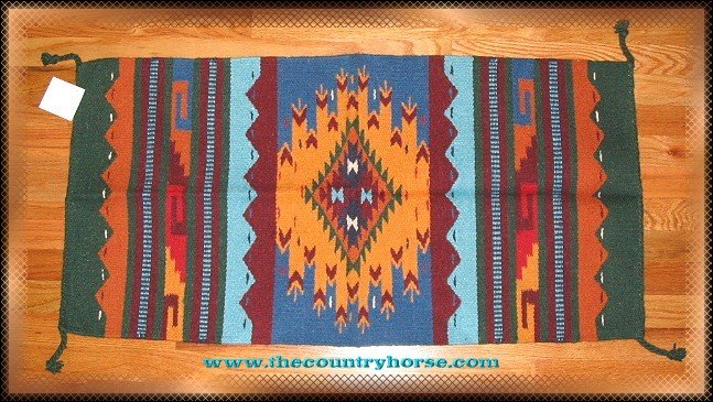 SouthWestern Log Home Decor Wool Rug Blue-Yellow-Burgundy