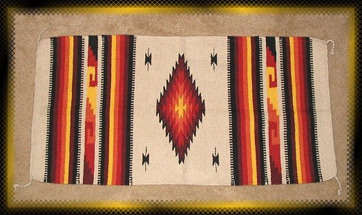 Southwestern Decor Log Cabin Rug Cream-Yellow-Red