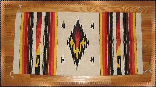 Southwestern Decor Log Cabin Rug Cream-Yellow-Blk
