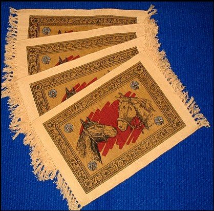 Western Placemat Set (4) - HORSE HEADS