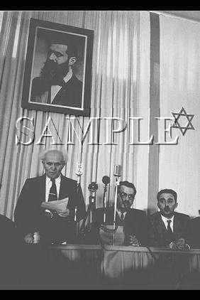 Israeli prime minister David Ben Gurion reading the declaration wonderful photo still #7