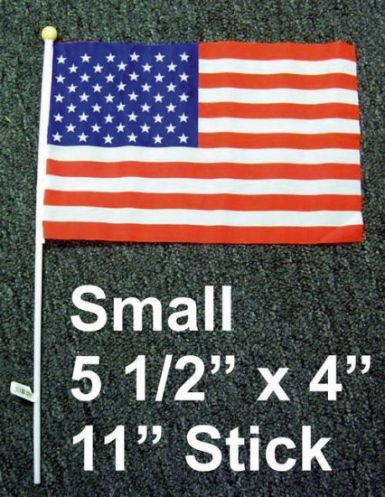 Polyester American Flags 4 inches by 5.5 inches wholesale