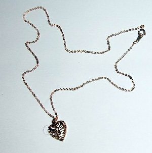 14KT Gold Tone Heart Shaped Fillagree Necklace Wholesale case of 144