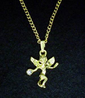 14KT Gold Tone Necklace with Angel Pendant Wholesale case of 144