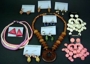 WOODEN NECKLACES and EARRINGS wholesale case of 48