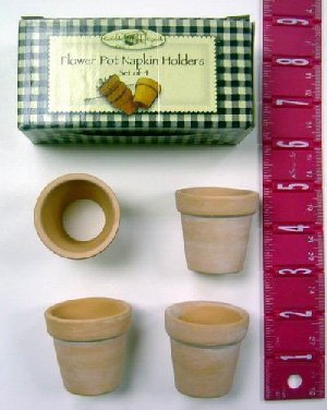 Ceramic Set of 4 Flower Pot Napkin Holders (wholesale case of 144)
