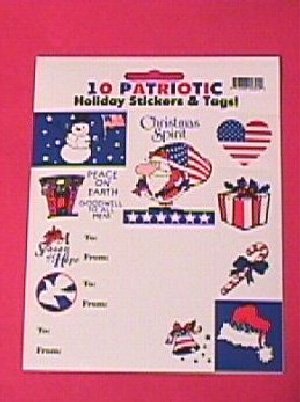 10 pack patriotic holiday stickers (wholesale lot of 250 packs)