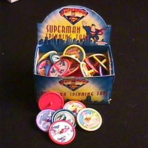 Superman Spinning tops WHOLESALE CASE of 144