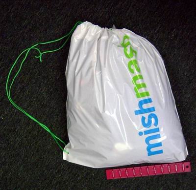 Heavy Duty Imprinted Plastic Draw String Shopping Bag (wholesale lot of 250)
