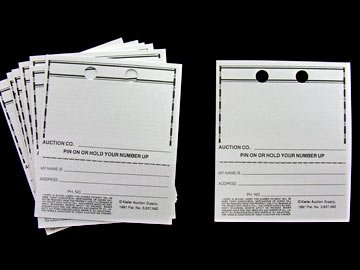 Buyer Card for auctions, WHOLESALE legal terms on back 1000