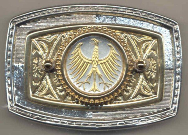164-BB Belt Buckle-German 5 mark Silver coin