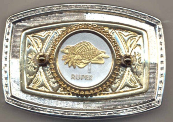 181-BB Belt Buckle-Seychelles 1 Rupee