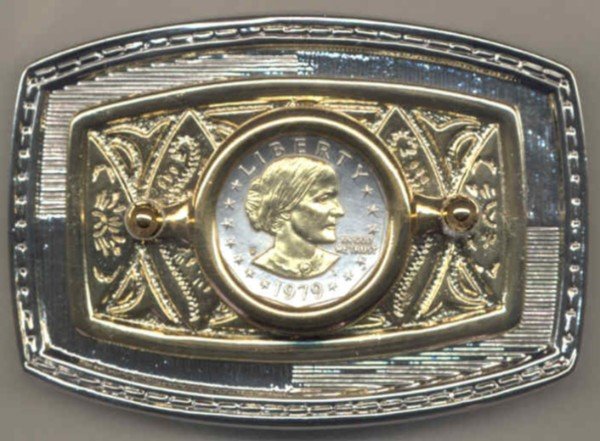 74BB Belt Buckle - S.B. Anthony dollar (1979-1981 & 1999)
