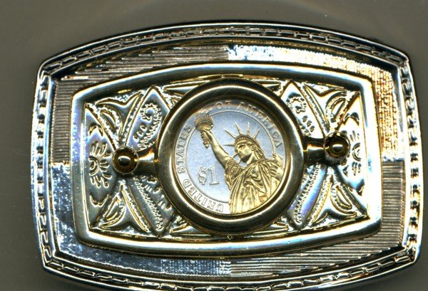 94BB Belt Buckle - New (2007)George Washington Dollar coin (reverse)