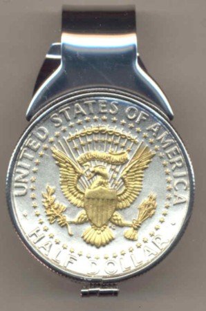 M36 Kennedy half (Eagle - Banner + All stars done in gold) Total size of clip 1-1/4