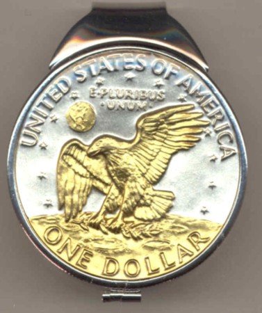 M72 Eisenhower dollar (reverse) (1971 - 1978) Total size of clip 1-1/2