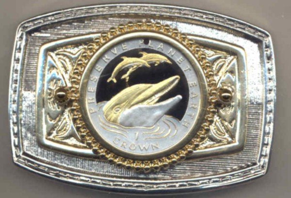 C-174BB Gibraltar 1 Crown 3 Dolphins (U.S. silver dollar size)