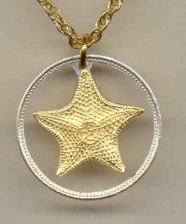 C-153 Bahamas 1 cent "Star fish" (A little bigger than a U.S. nickel)