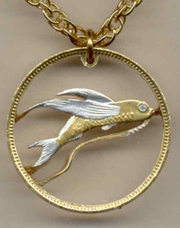 C-167 Tuvalu 20 cent "Flying fish" (A little smaller than a U.S. ½ dollar)