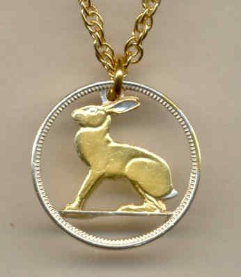C-177 Ireland 3 pence (Rabbit) (same size as a U.S. dime)