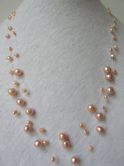 Pink Genuine Freshwater pearl necklace - Free Shipping!!!
