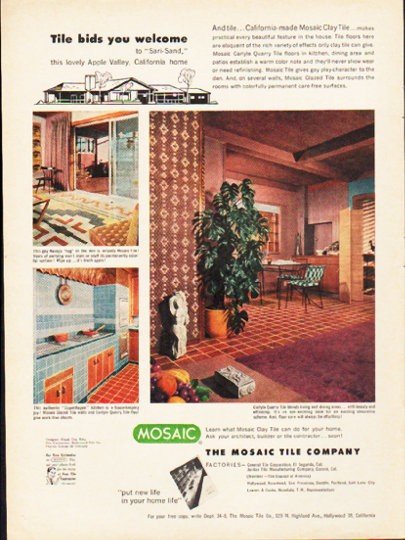 1953 Mosaic Tile Ad "Tile bids you welcome"