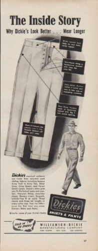 1950 Dickies Ad "The Inside Story"