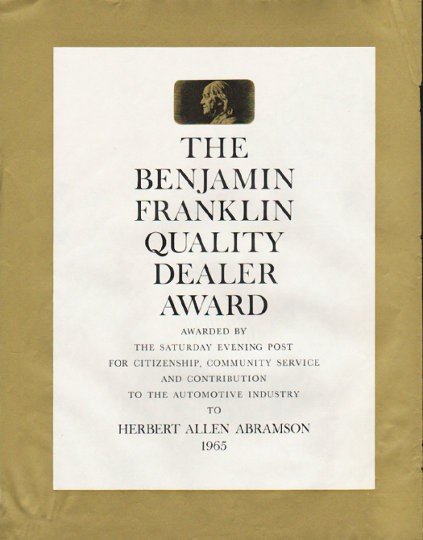 1965 National Automobile Dealers Association Ad "Herbert Allen Abramson"