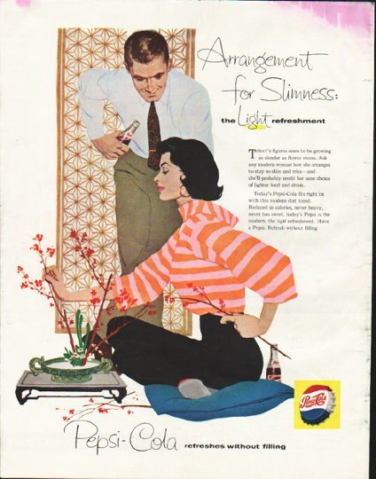 1958 Pepsi-Cola Ad "Arrangement for Slimness"