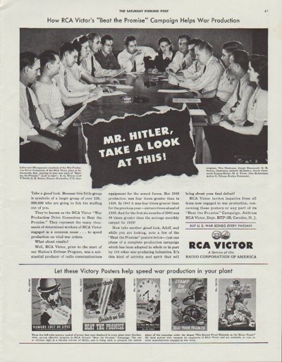1942 RCA Victor Ad "Mr. Hitler"