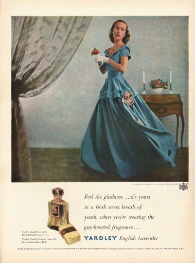 1948 Yardley Perfume Ad "Feel the gladness"