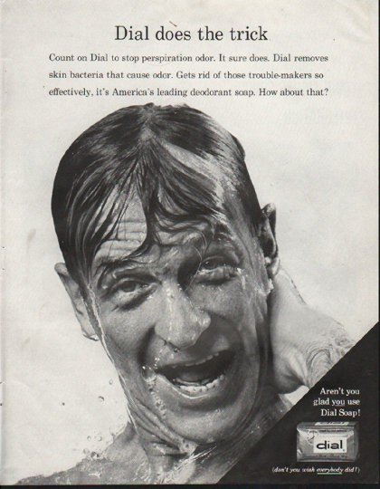 1964 Dial Soap Ad "does the trick"