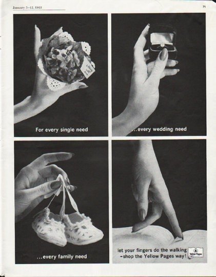 1963 Yellow Pages Ad "For every single need"