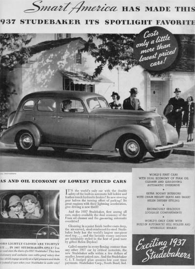 1937 Studebaker Ad "Smart America"