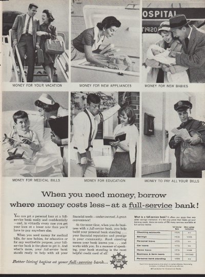 1960 Foundation For Commercial Banks Ad "Full-Service"