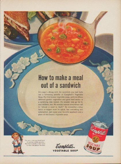1949 Campbell's Soup Ad "How to make a meal"