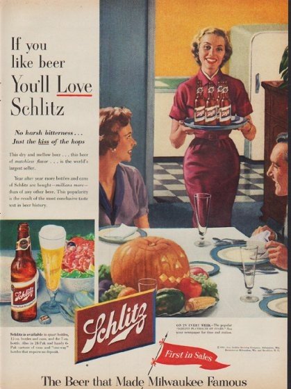 1953 Schlitz Beer Ad "If you like beer"
