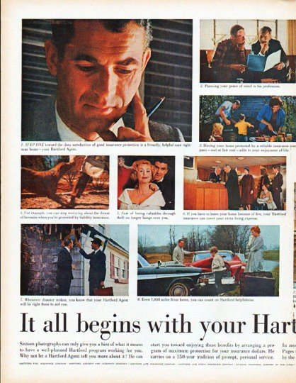 1961 The Hartford Insurance Ad "your Hartford Agent"