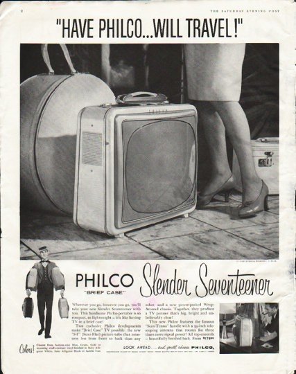 1958 Philco Television Ad "Will Travel"
