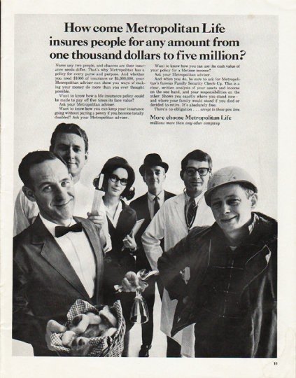 1965 Metropolitan Life Ad "any amount"