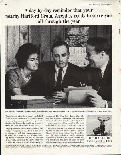 1961 The Hartford Insurance Ad "reminder"