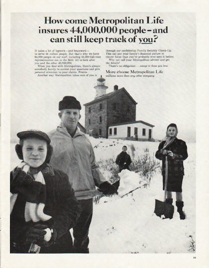 1965 Metropolitan Life Ad "keep track of you"