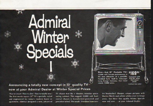 1963 Admiral Television Ad "totally new concept"