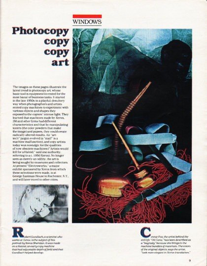 1980 Photocopy art Article "Photocopy copy copy art"