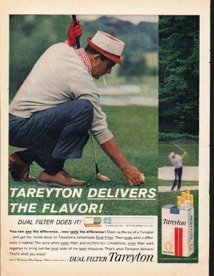 1961 Tareyton Cigarettes Ad "Tareyton Delivers"