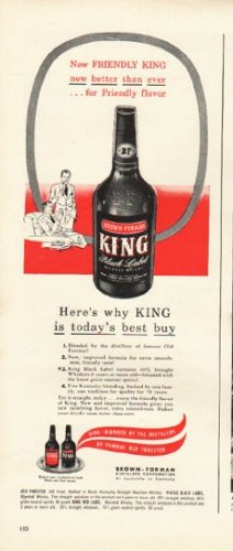1948 Brown-Forman Whisky Ad "King"