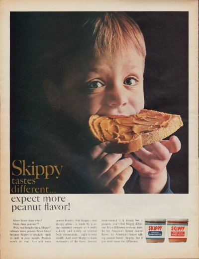 1967 Skippy Peanut Butter Ad "Different"