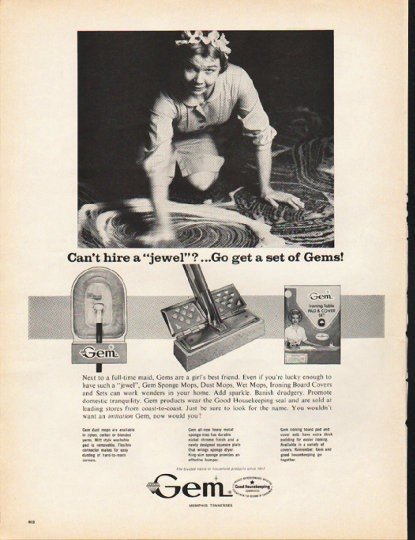1965 Gem Mops Ad "get a set of Gems"