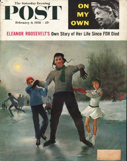 1958 Saturday Evening Post Cover Page "Eleanor Roosevelt" ~ February 8, 1958